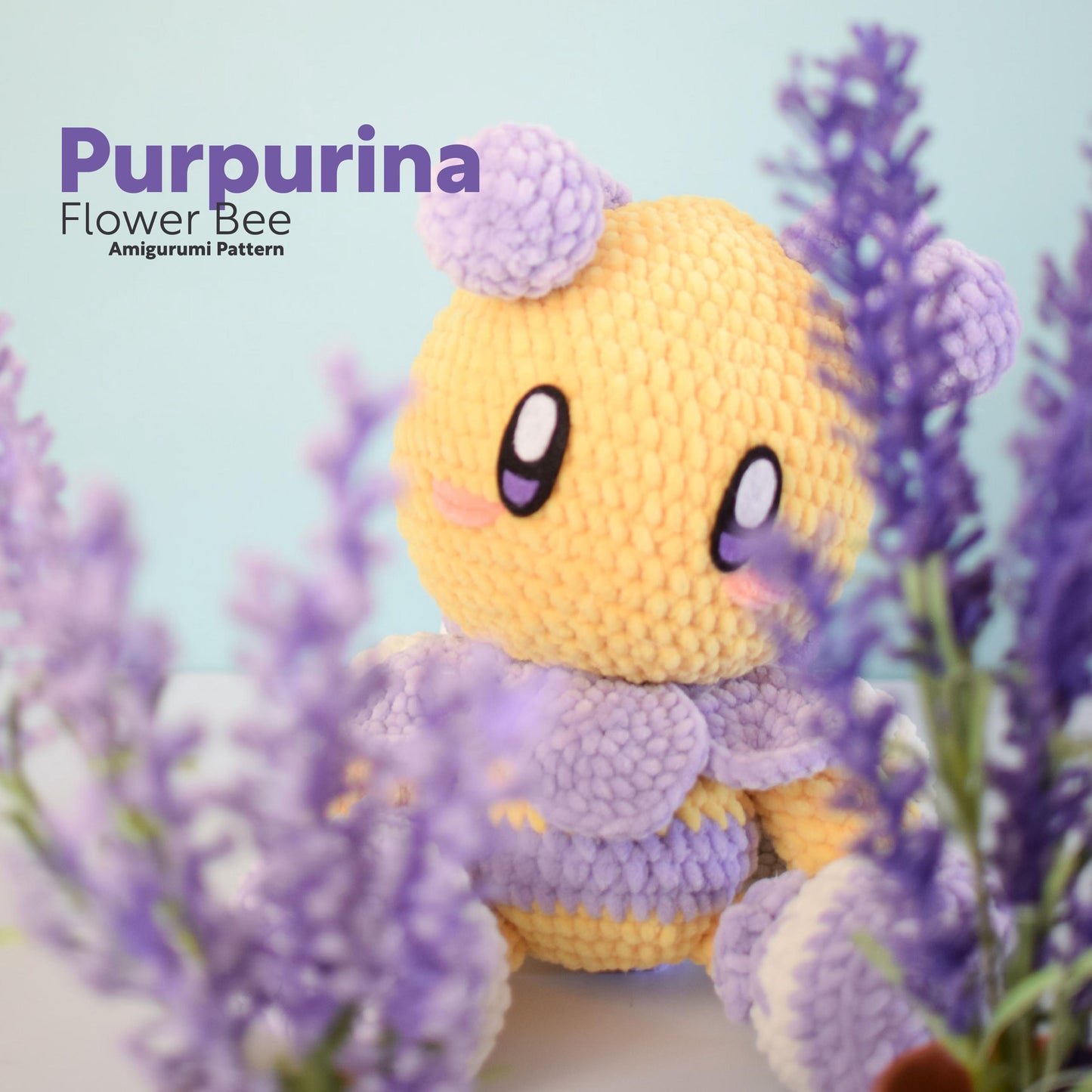 Purpurina Flower Bee PDF Amigurumi Pattern | English and Spanish