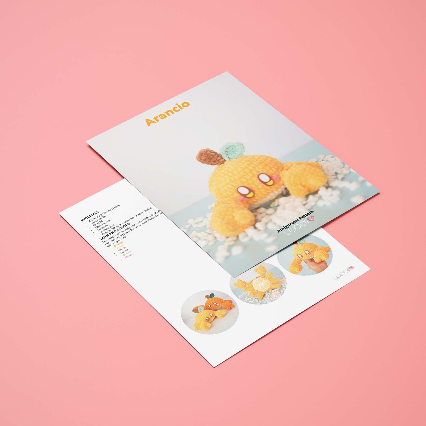 Arancio the Orange Crab PDF Amigurumi Pattern | English and Spanish