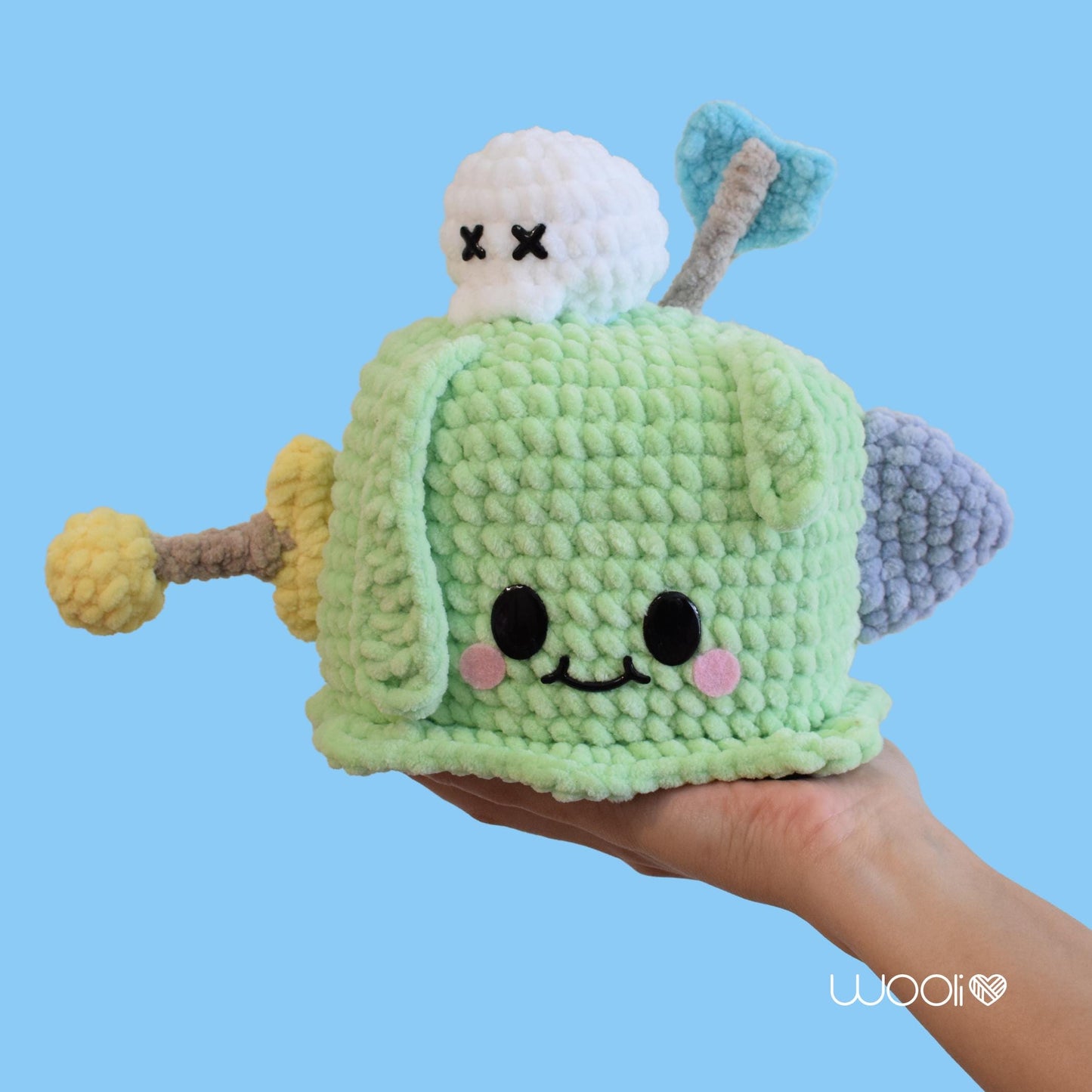 Cubert the cute Gelatinous Cube PDF Amigurumi Pattern | English and Spanish
