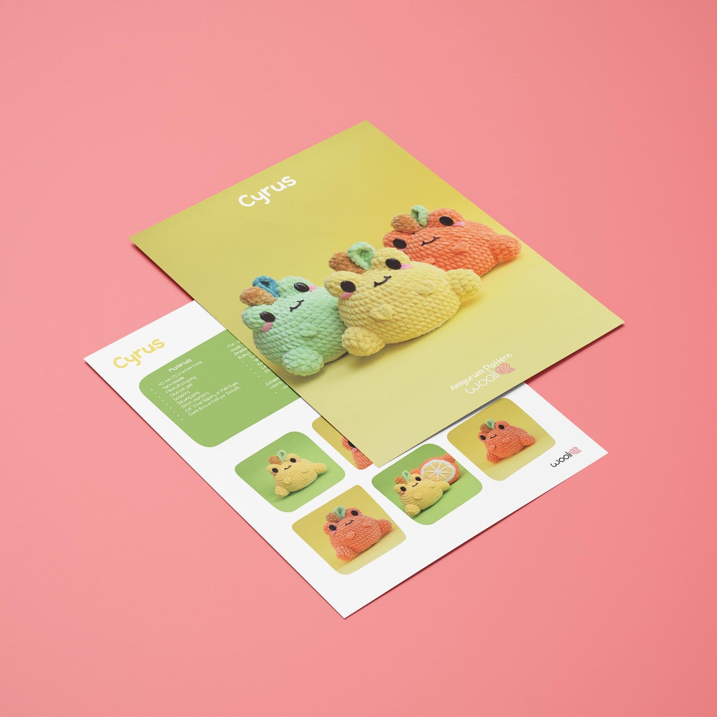 Cyrus the Citrus Frog Lemon, Lime and Orange Frog PDF Amigurumi Pattern | English and Spanish