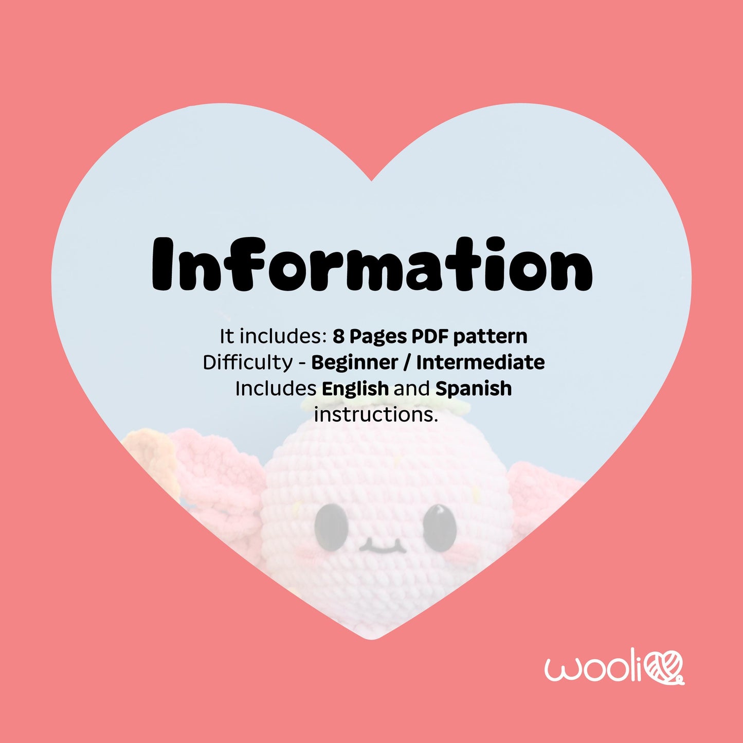 Mochi the Axolotl PDF Amigurumi Pattern | English and Spanish