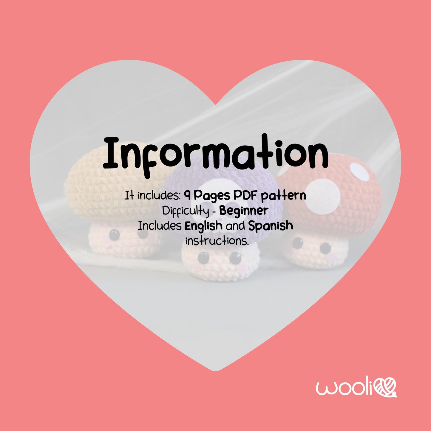The Fungi Squad Classic, Poisonous, and Spotted Mushrooms PDF Amigurumi Pattern | English and Spanish