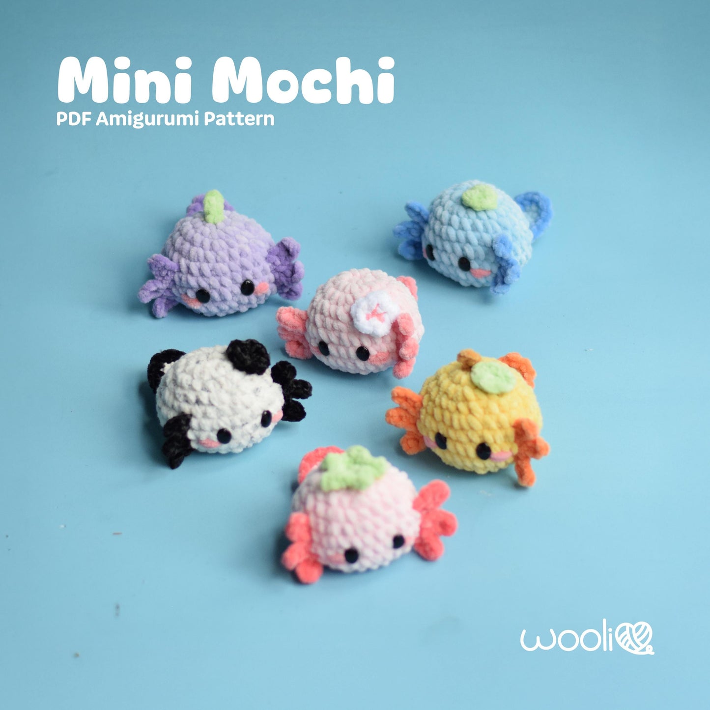 Mini Mochi the Mini Axolotl PDF Amigurumi Pattern | English and Spanish