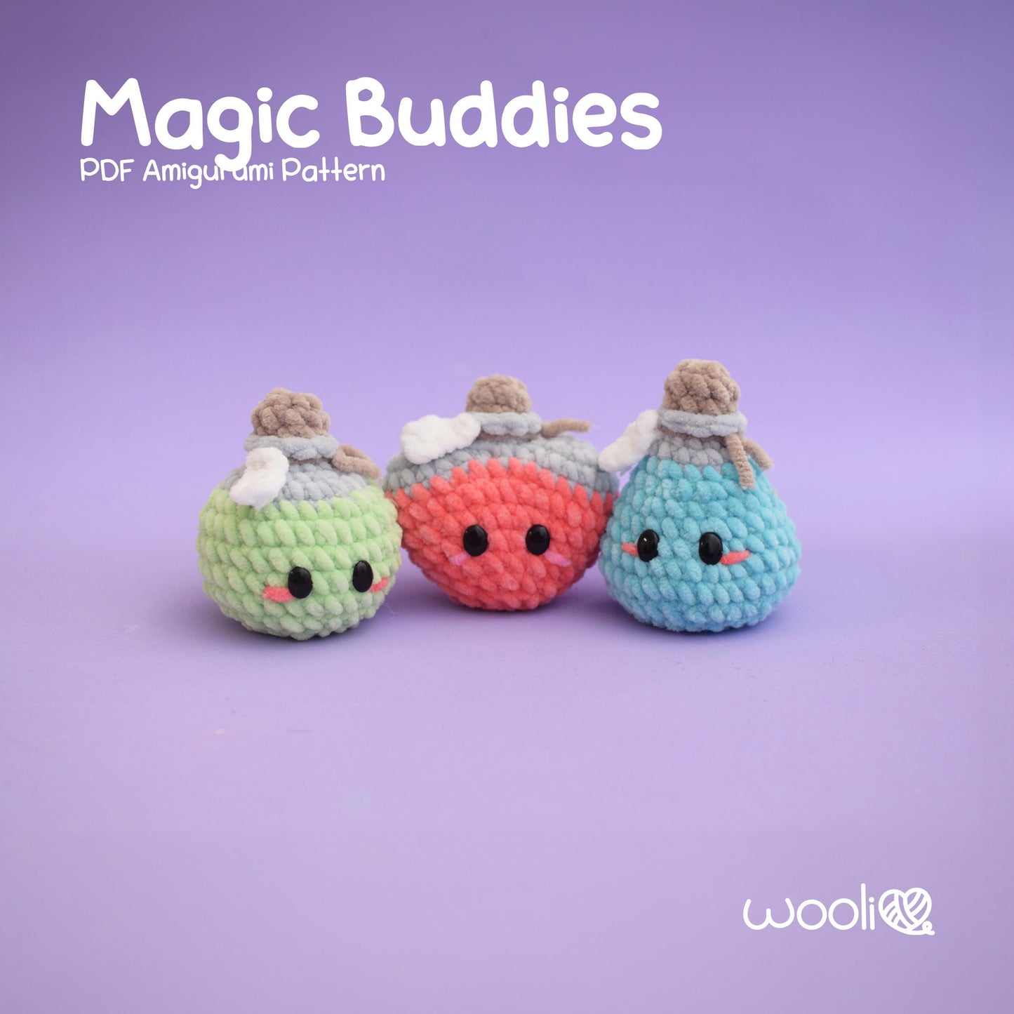 Magic Buddies Magic Potions, Mini Lucky, Mini Cuddli, Mini Sweeti PDF Amigurumi Pattern | English and Spanish