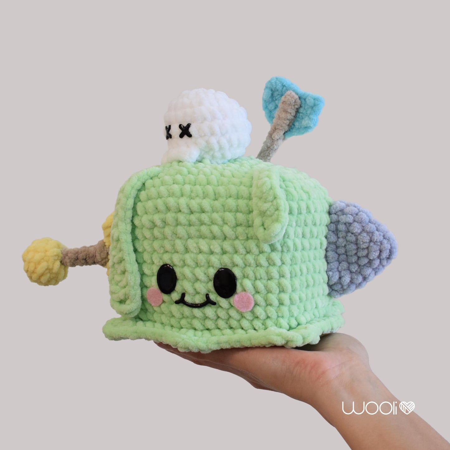 Cubert the cute Gelatinous Cube PDF Amigurumi Pattern | English and Spanish