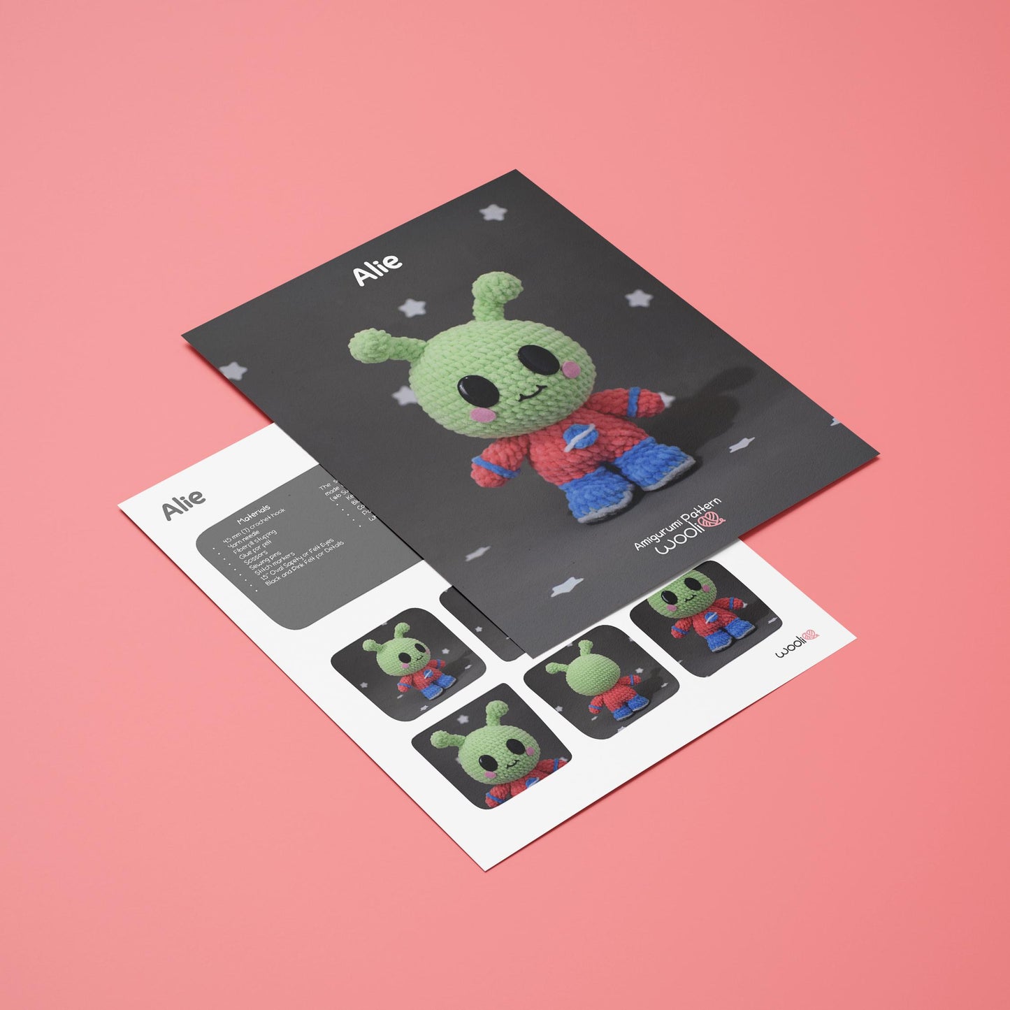 Alie the Little Alien PDF Amigurumi Pattern | English and Spanish