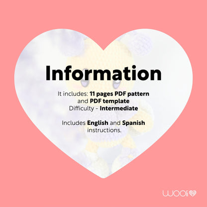 Purpurina Flower Bee PDF Amigurumi Pattern | English and Spanish