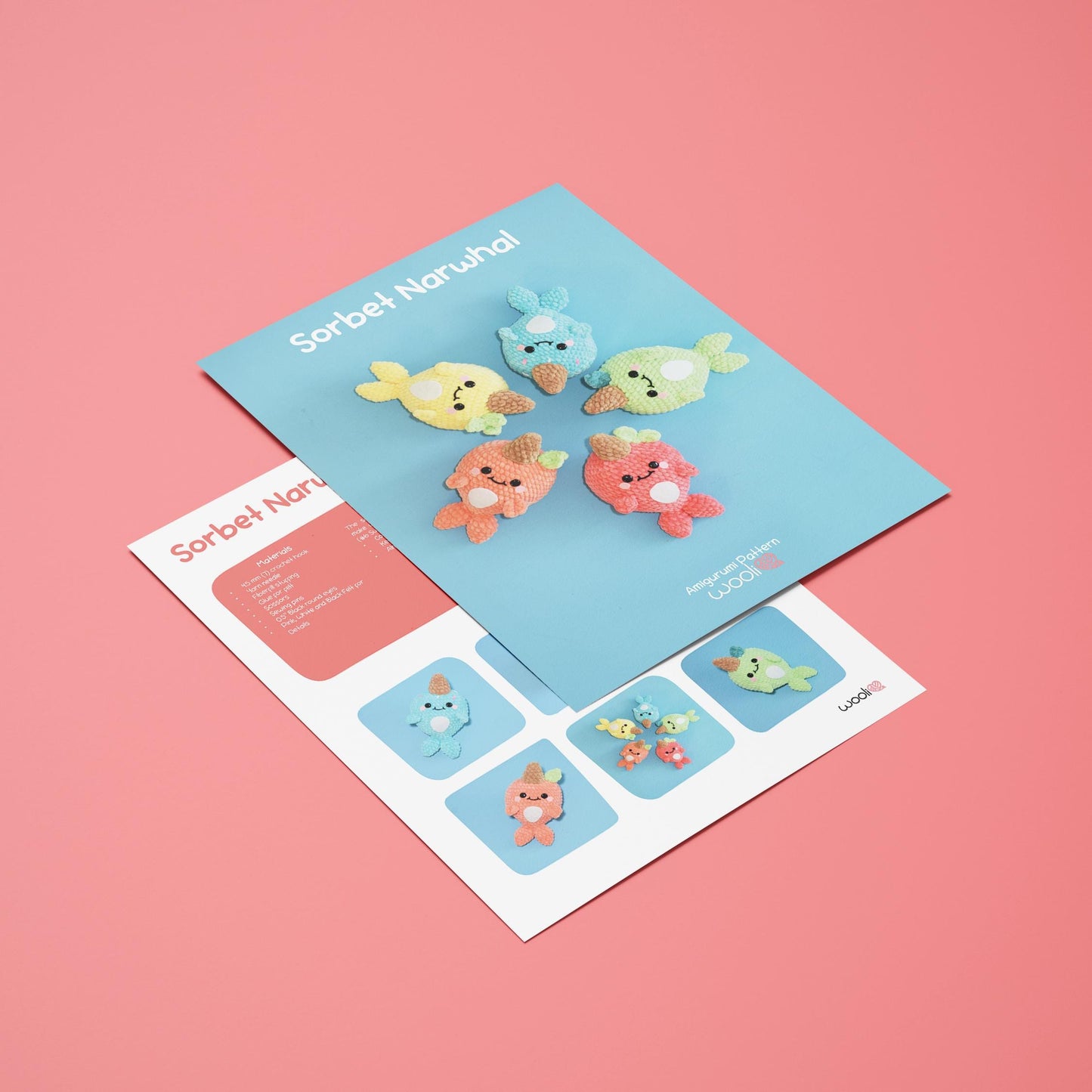 Sorbet Narwhal PDF Amigurumi Pattern | English and Spanish