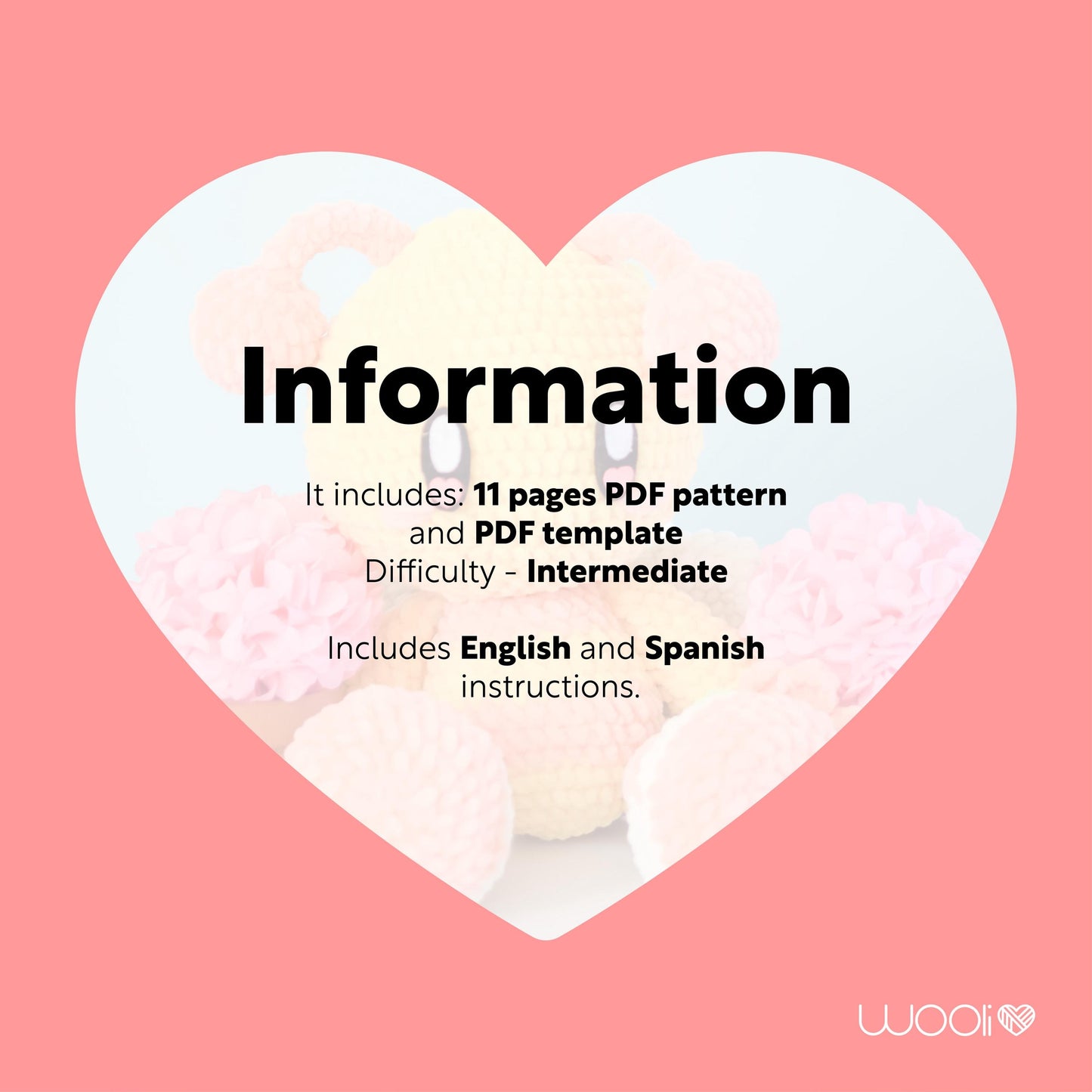 Valentina Love Valentine Bee PDF Amigurumi Pattern | English and Spanish