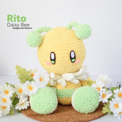 Rito the Daisy Bee PDF Amigurumi Pattern | English and Spanish