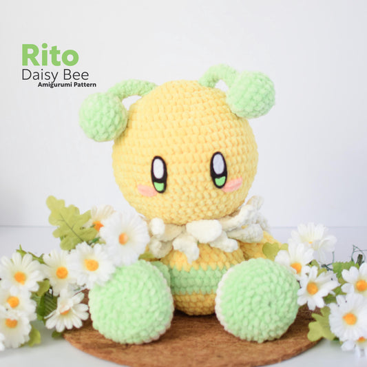 Rito the Daisy Bee PDF Amigurumi Pattern | English and Spanish