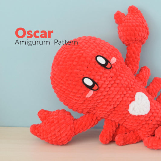Oscar the Love Lobster PDF Amigurumi Pattern | English and Spanish