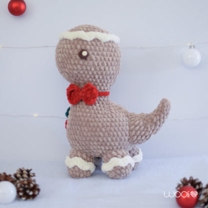 Gingerbread Dino the Gingerbread Cookie Dinosaur PDF Amigurumi Pattern | English and Spanish