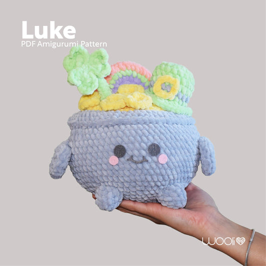Luke the Lucky St. Patrick's Pot PDF Amigurumi Pattern | English and Spanish