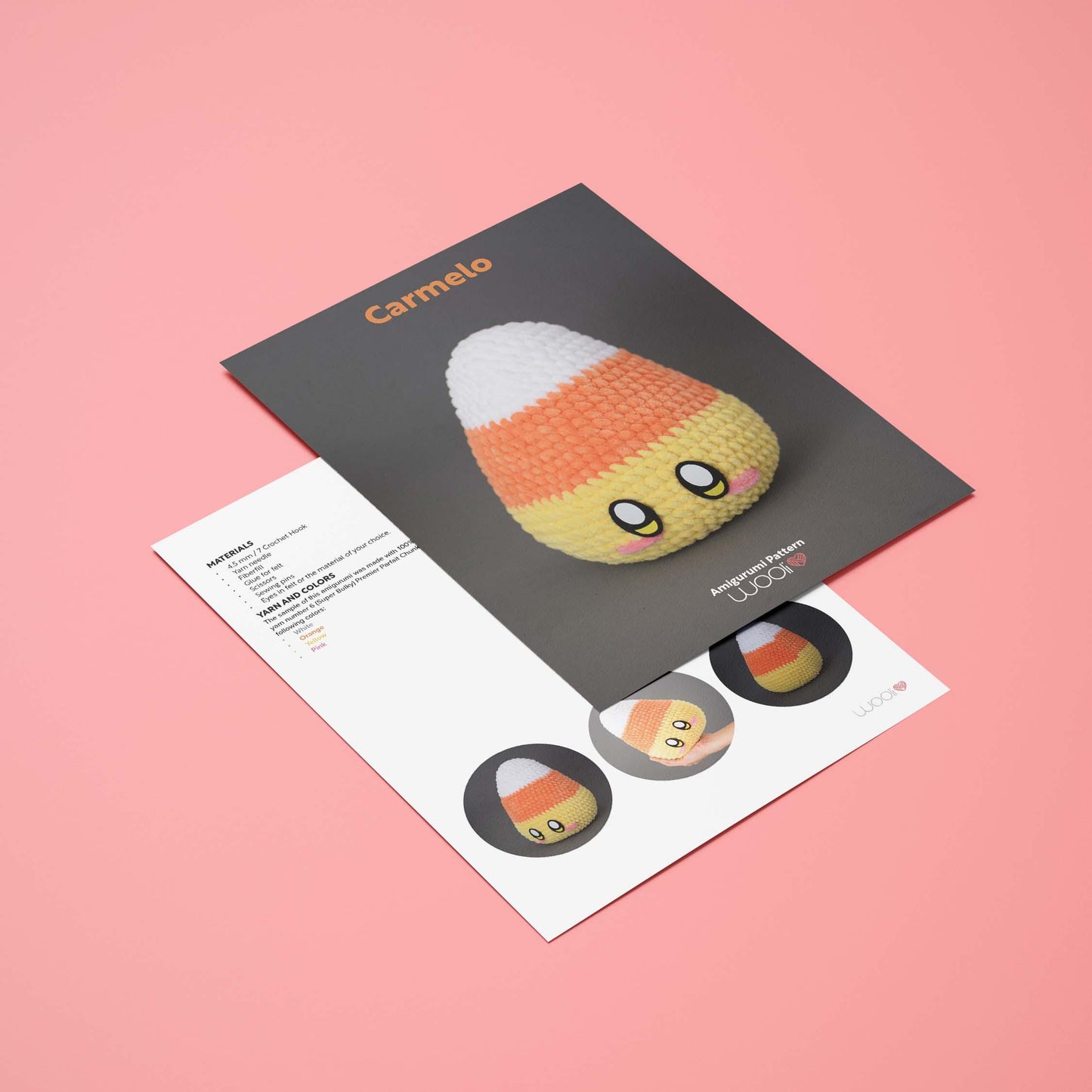 Carmelo the Candy Corn PDF Amigurumi Pattern | English and Spanish
