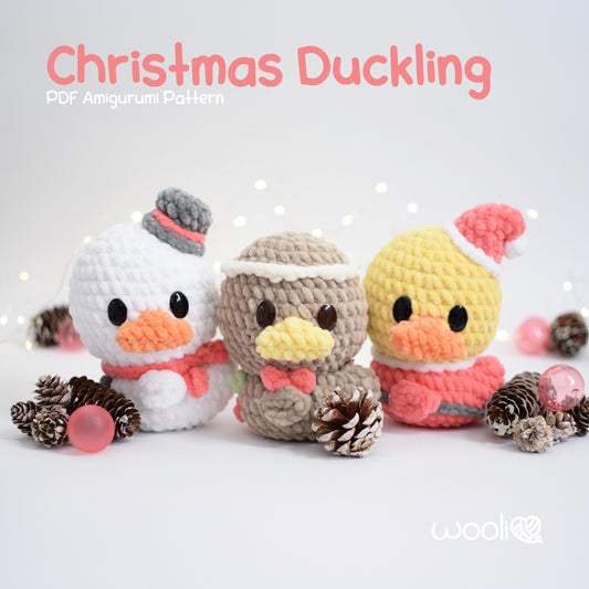 Christmas Ducklings Snow, Gingerbread and Santa PDF Amigurumi Pattern | English and Spanish