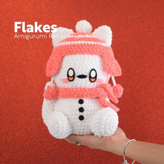 Flakes the Snowkitty PDF Amigurumi Pattern | English and Spanish
