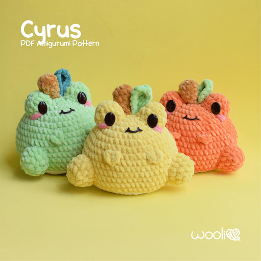 Cyrus the Citrus Frog Lemon, Lime and Orange Frog PDF Amigurumi Pattern | English and Spanish