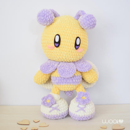 Purpurina Flower Bee PDF Amigurumi Pattern | English and Spanish