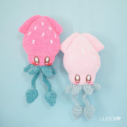 Squidberry Strawberry Squid PDF Amigurumi Pattern | English and Spanish