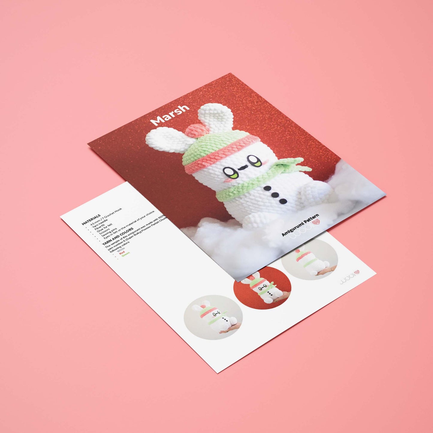 Marsh the Snowbunny PDF Amigurumi Pattern | English and Spanish