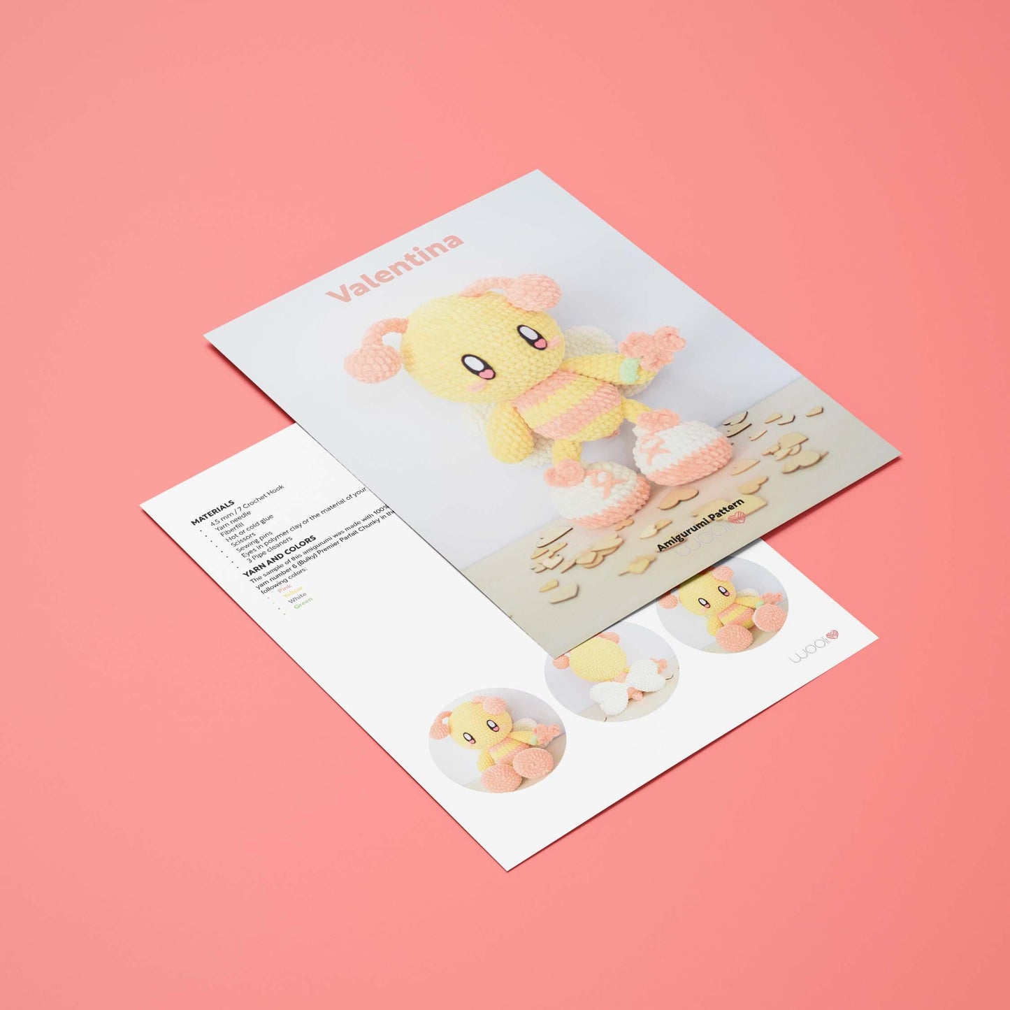 Valentina Love Valentine Bee PDF Amigurumi Pattern | English and Spanish