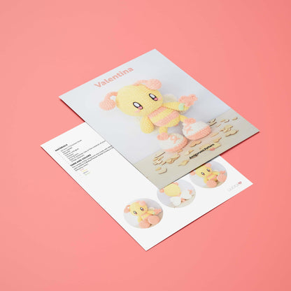Valentina Love Valentine Bee PDF Amigurumi Pattern | English and Spanish