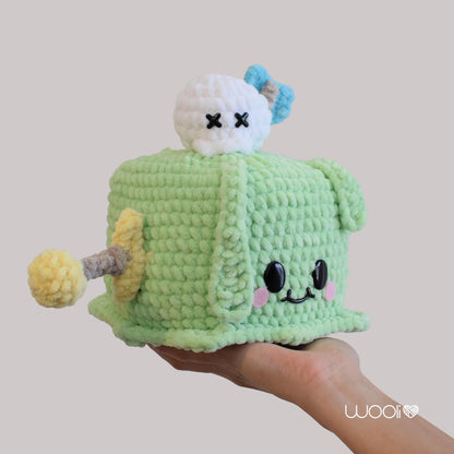 Cubert the cute Gelatinous Cube PDF Amigurumi Pattern | English and Spanish