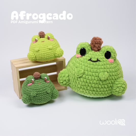 Afrogcado the Avocado Frog | PDF Amigurumi Pattern | English and Spanish