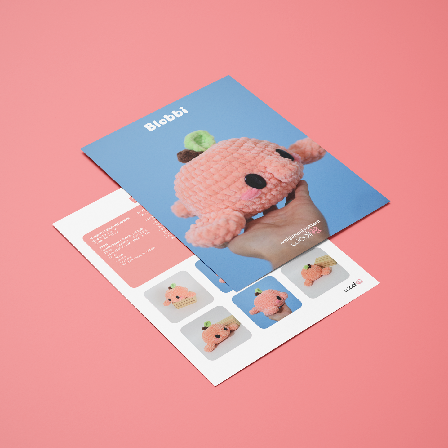 Blobbi the Peach Blobfish | PDF Amigurumi Pattern | English and Spanish
