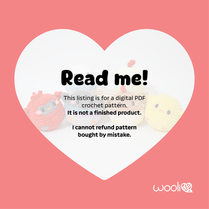 Bounci Little Birds (Chicken, White Chicken, Brown Chicken, Budgie, Pigeon and Cardinal) | PDF Amigurumi Pattern | English and Spanish