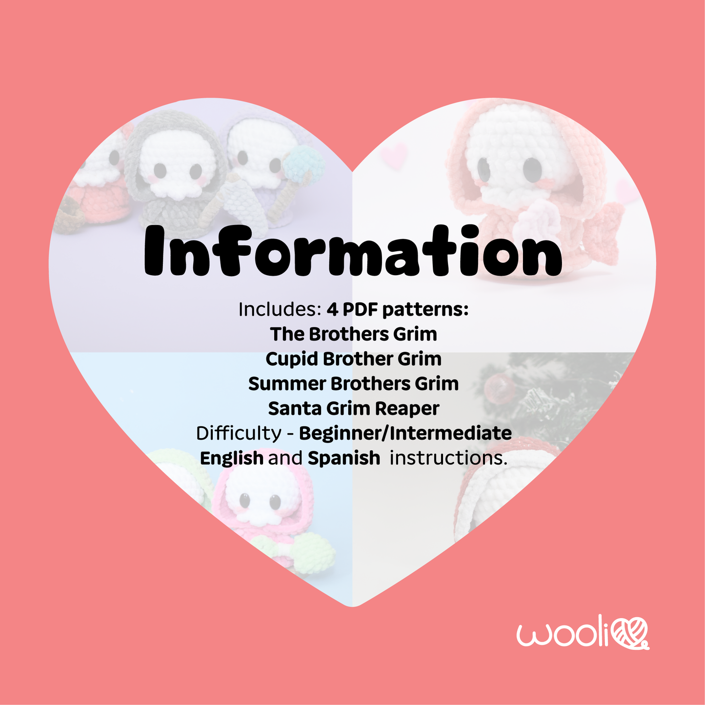 Brother Grim Lover | PDF Amigurumi Pattern Bundle | English and Spanish