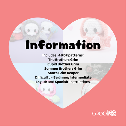 Brother Grim Lover | PDF Amigurumi Pattern Bundle | English and Spanish