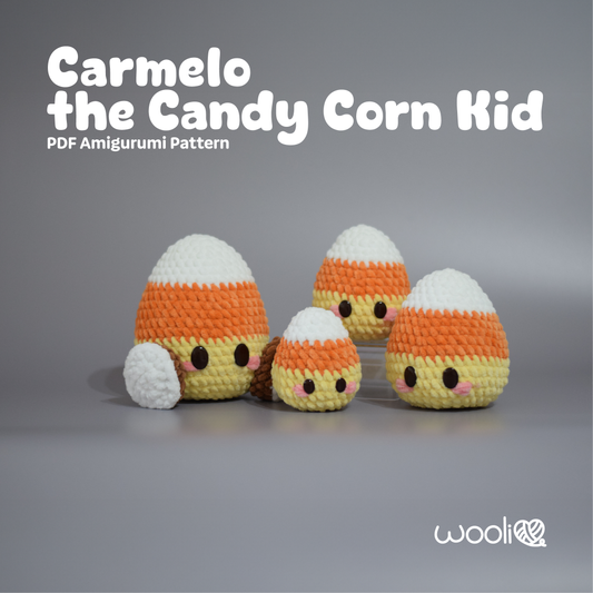 Carmelo the Candy Corn Kid PDF Amigurumi Pattern | English and Spanish