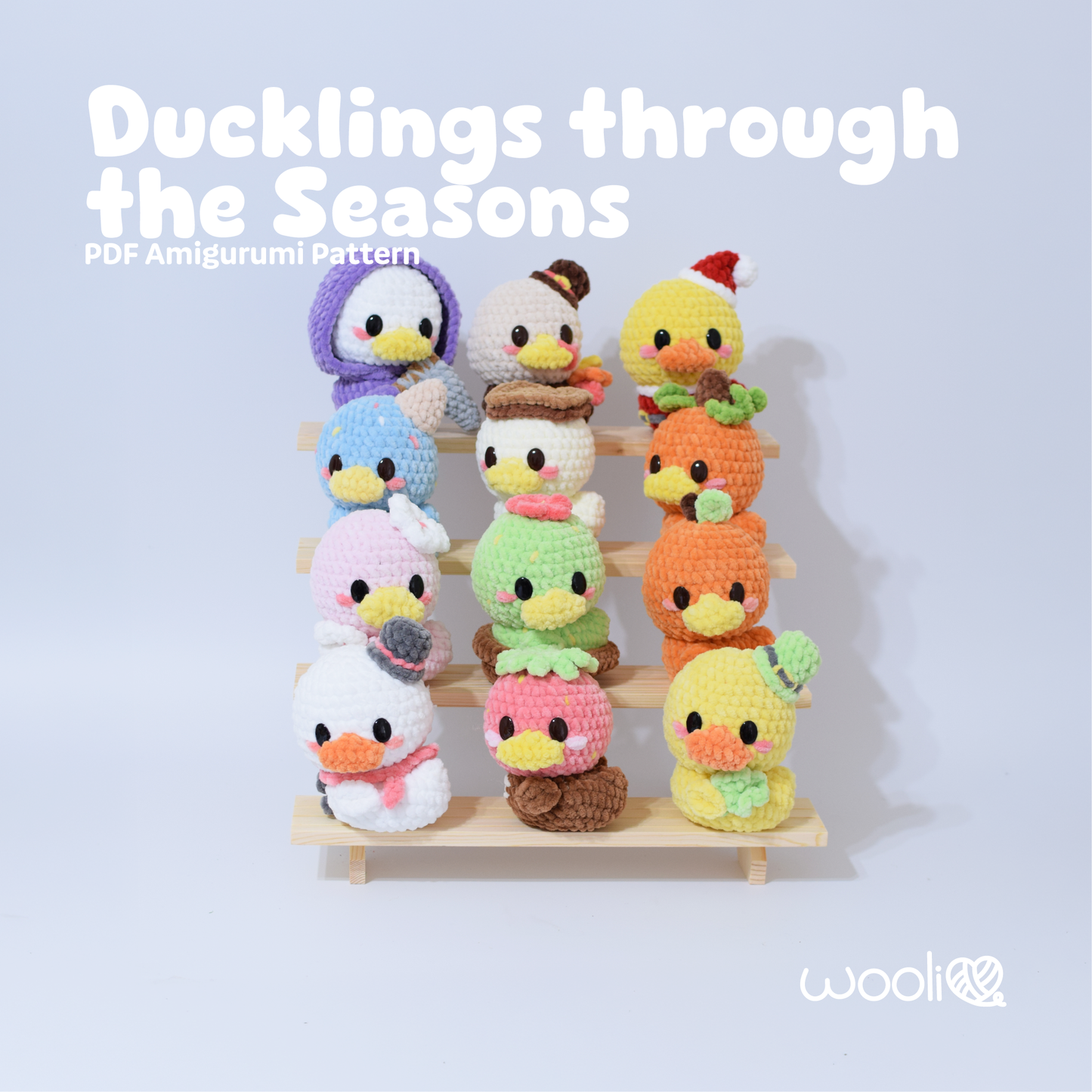 Ducklings through the Seasons | PDF Amigurumi Pattern | English and Spanish