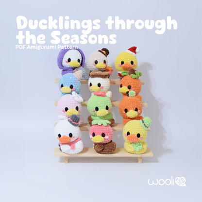 Ducklings through the Seasons | PDF Amigurumi Pattern | English and Spanish