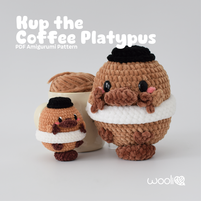PRE SALE: Pattern Release June 22 | Kup the Coffee Platypus | PDF Amigurumi Pattern | English and Spanish