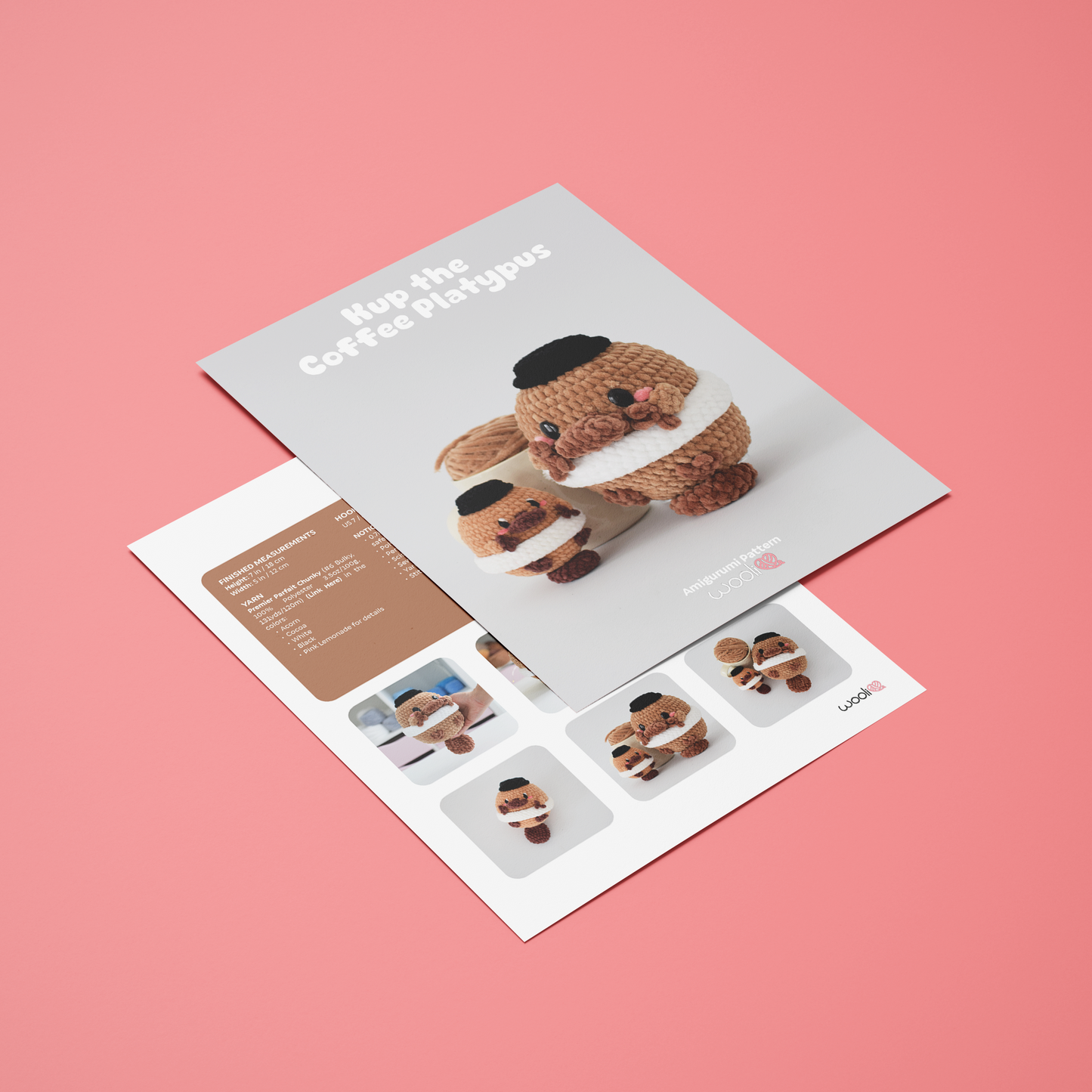 PRE SALE: Pattern Release June 22 | Kup the Coffee Platypus | PDF Amigurumi Pattern | English and Spanish