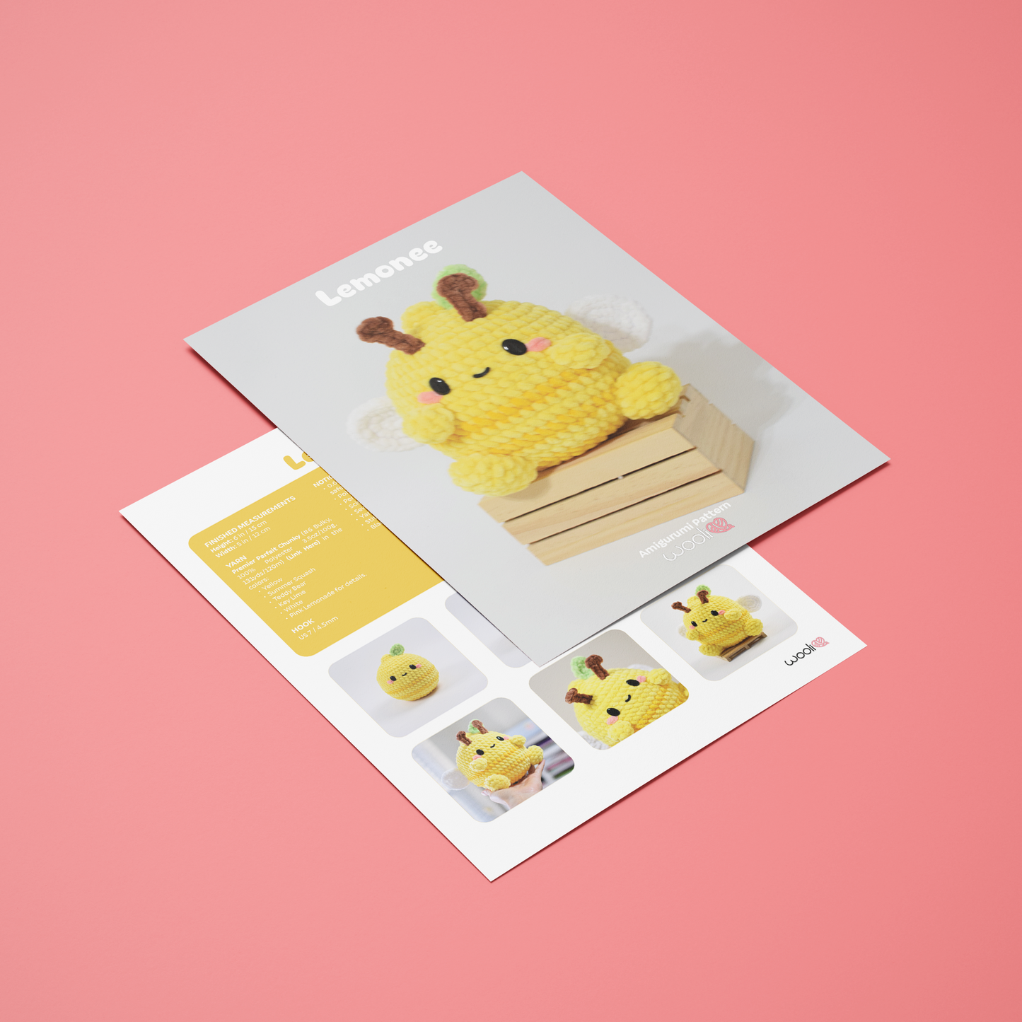 Lemonee the Lemon Bee | PDF Amigurumi Pattern | English and Spanish
