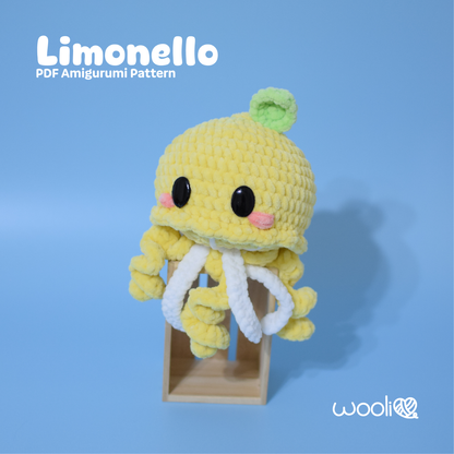 Limonello the Lemon Jellyfish | PDF Amigurumi Pattern | English and Spanish