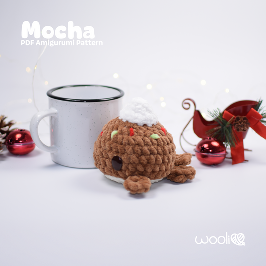 Mocha the Hot Chocolate Whale PDF Amigurumi Pattern | English and Spanish
