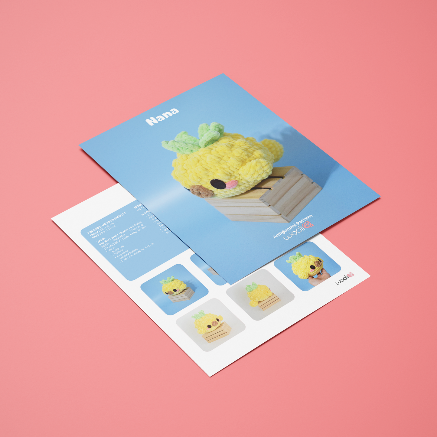 Nana the Pineapple Pufferfish | PDF Amigurumi Pattern | English and Spanish