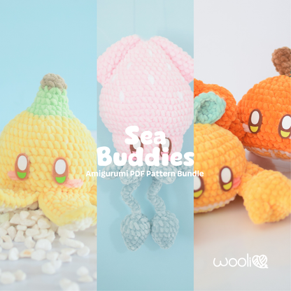 Sea Buddies | PDF Amigurumi Pattern Bundle | English and Spanish