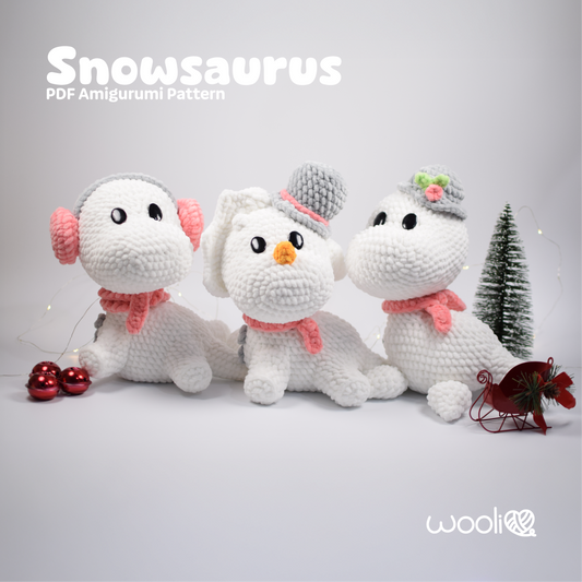 Snowsaurus PDF Amigurumi Pattern | English and Spanish