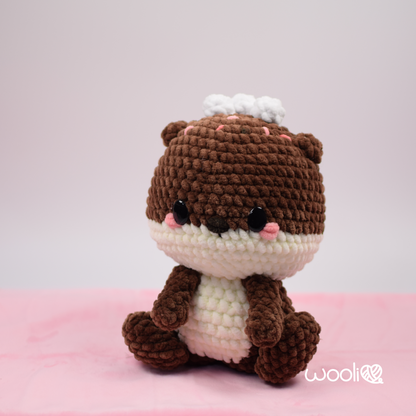 The Cozy Otters, Hot Cocoa, Cappuccino and S'more Otter | PDF Amigurumi Pattern | English and Spanish