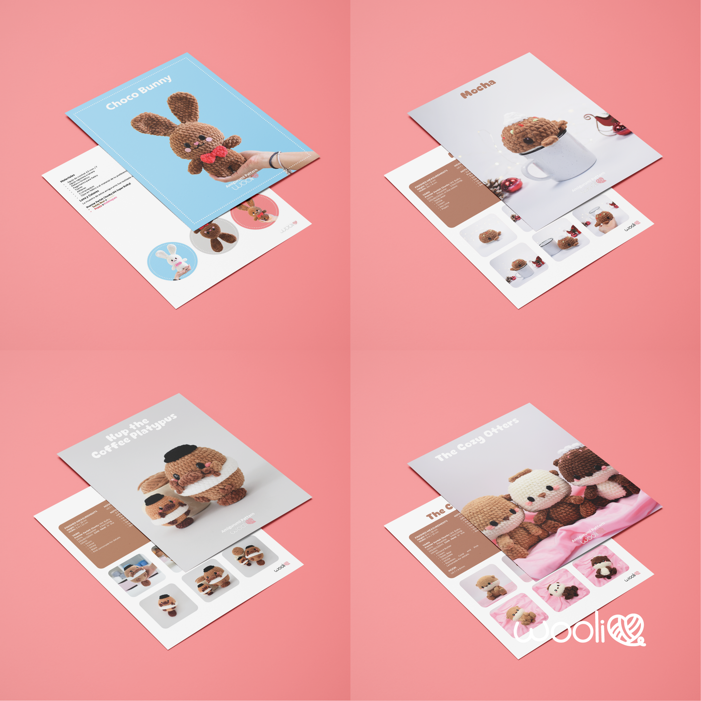 Wooli Cozy Friends | PDF Amigurumi Pattern Bundle | English and Spanish
