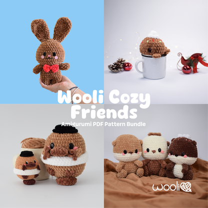 Wooli Cozy Friends | PDF Amigurumi Pattern Bundle | English and Spanish