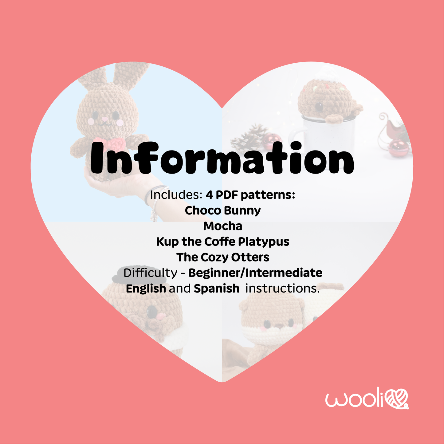Wooli Cozy Friends | PDF Amigurumi Pattern Bundle | English and Spanish