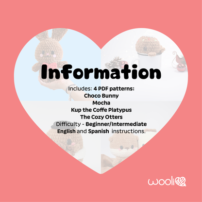 Wooli Cozy Friends | PDF Amigurumi Pattern Bundle | English and Spanish