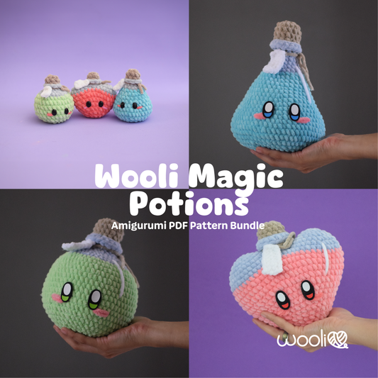 Wooli Magic Potions | PDF Amigurumi Pattern Bundle | English and Spanish